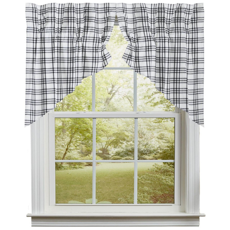 Sawyer Mill Black Plaid Prairie Swags - 72x36 - 840233900094