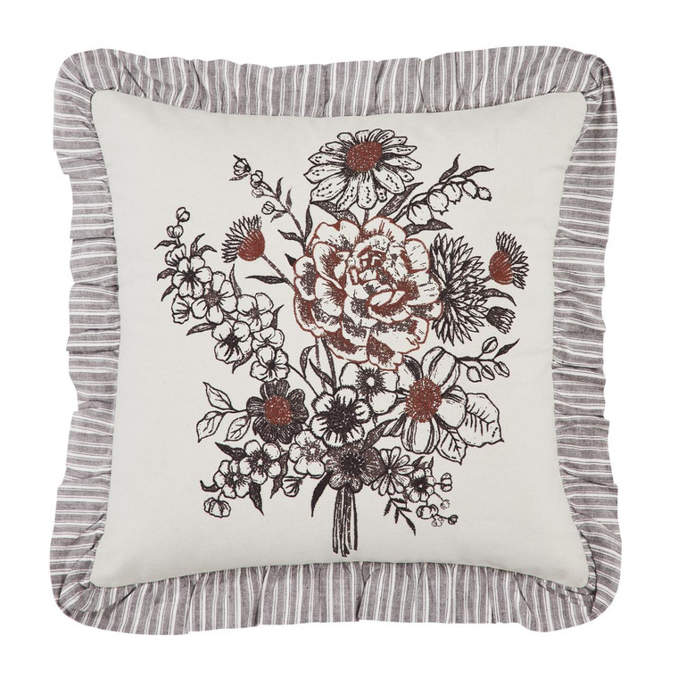 Florette Pillow - Floral Bouquet Ruffled 18x18 - 810055898954