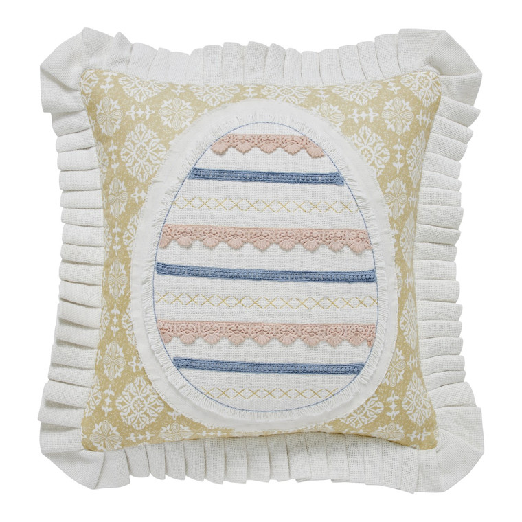 Easter Egg Applique Pillow - 18x18