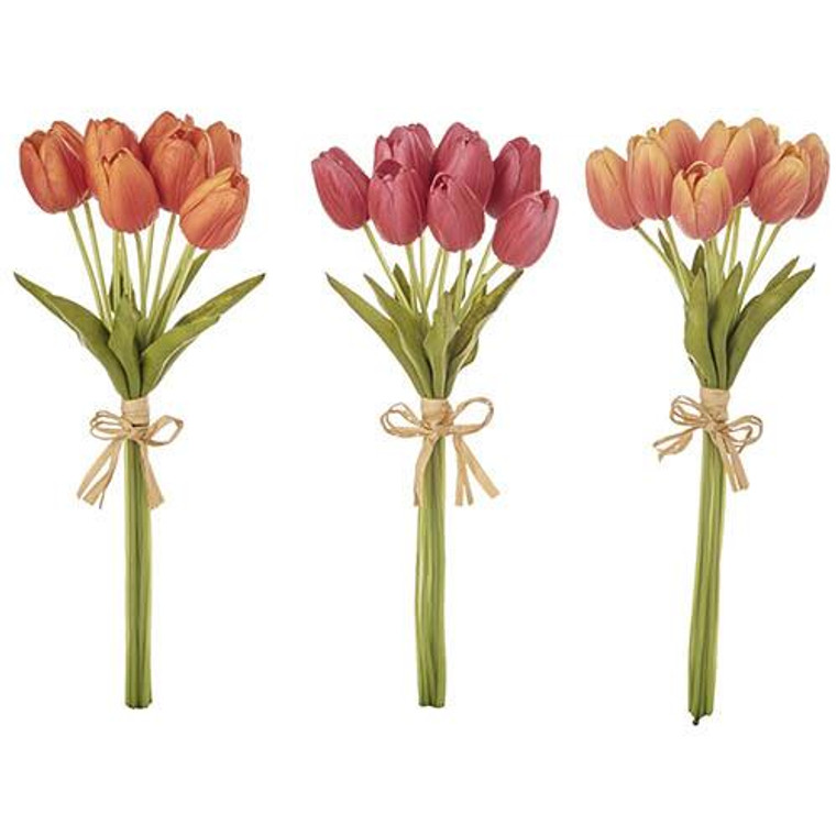 Real Touch Tulip Bundle - Light Orange 15"
