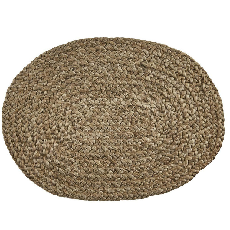 Jute Braided Placemats - Oval Set of 6 - 762242994829