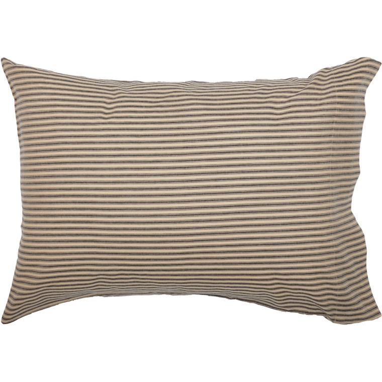 Sawyer Mill Charcoal Ticking Stripe Pillowcases - Standard Set of 2
