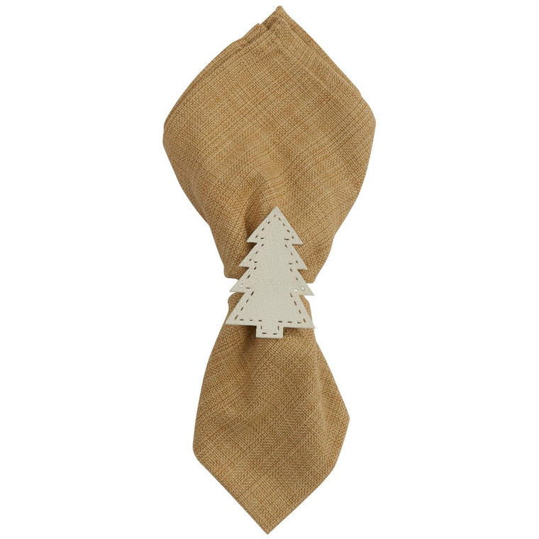 Cream Tree Napkin Rings - Set of 6