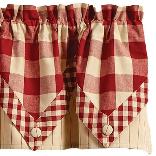 Wicklow Check Garnet Valance - Point 72x15