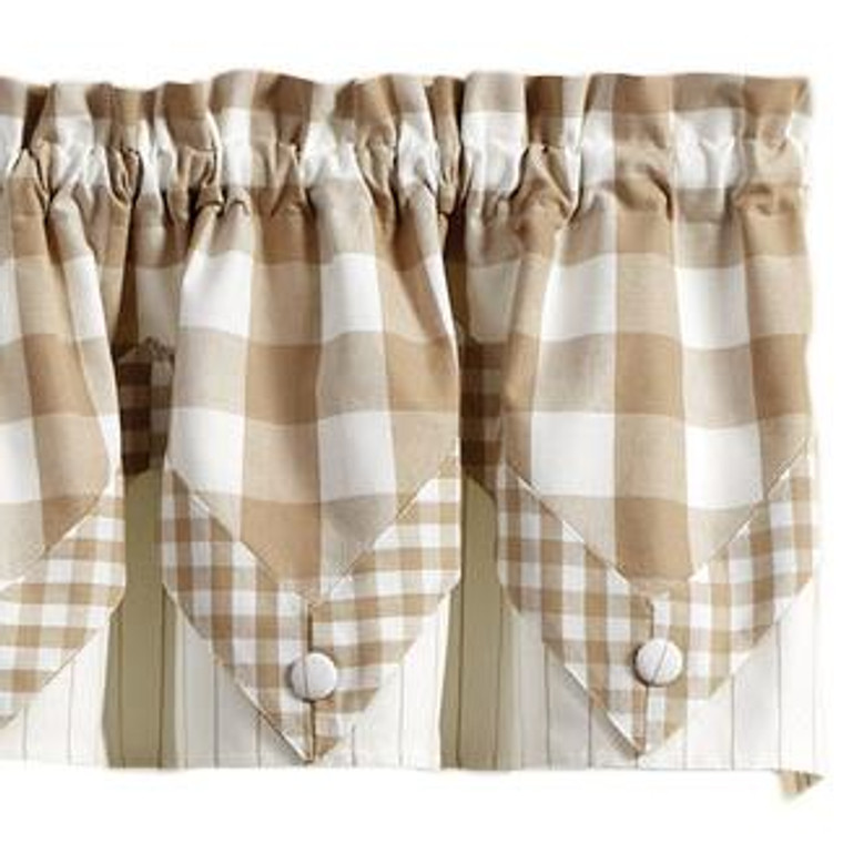 Wicklow Check Natural Valance - Point 72x15 - 762242036789