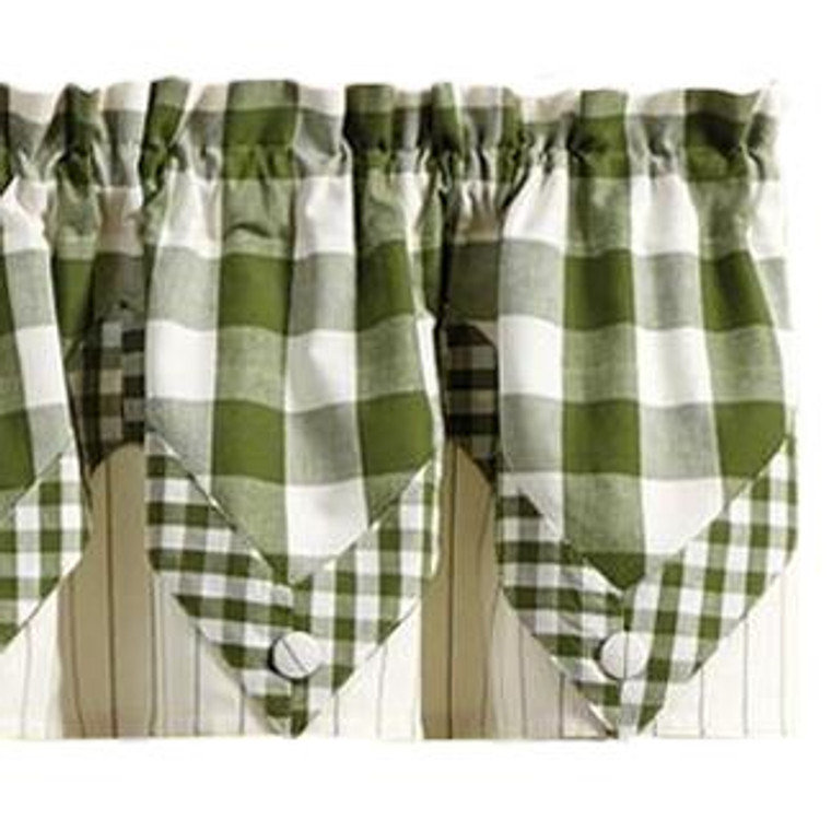 Wicklow Check Sage Valance - Point 72x15