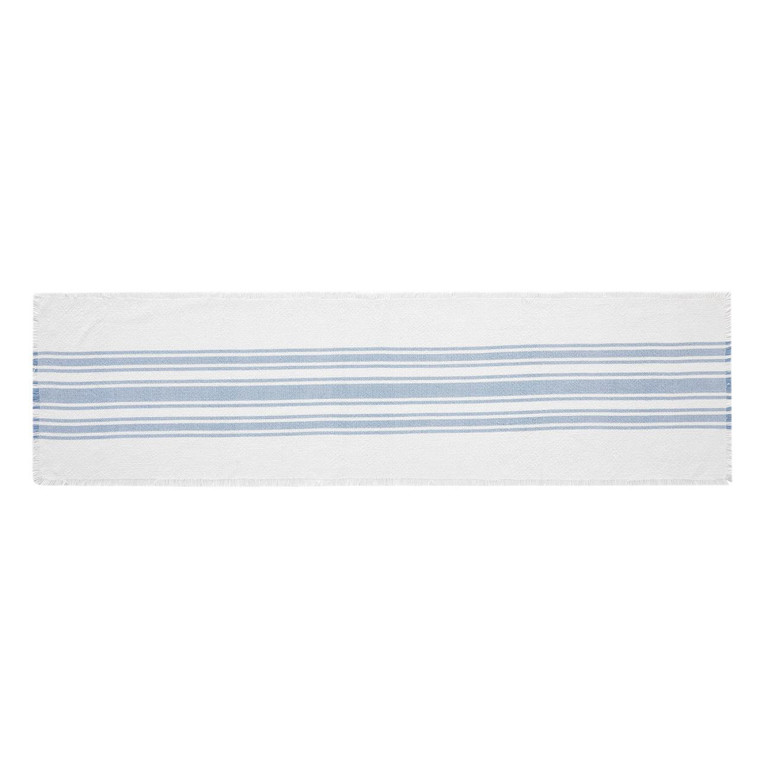 Antique White Stripe Blue Table Runner - Indoor/Outdoor 12x48 - 840233915371