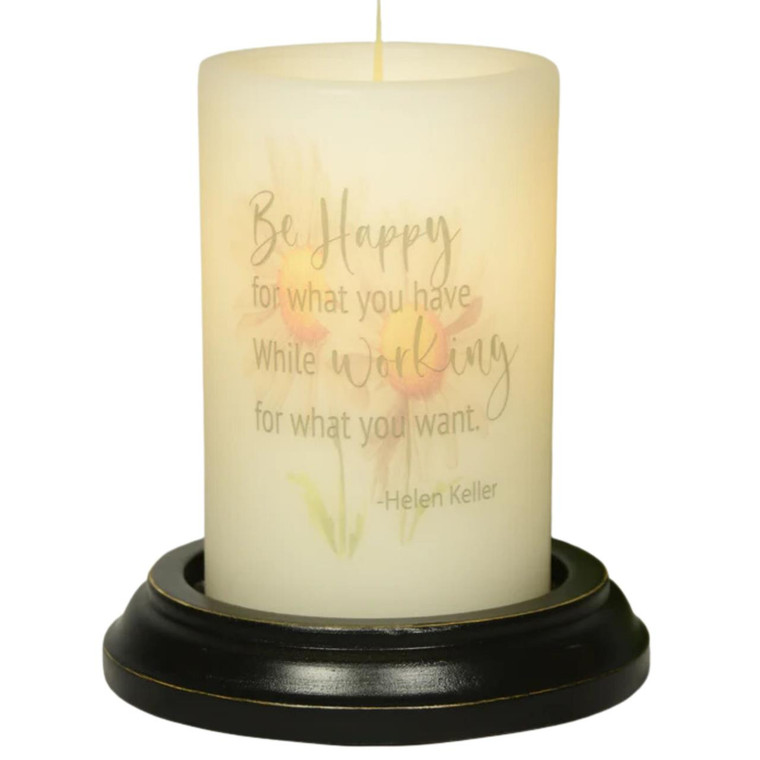 Candle Sleeve - Be Happy Daisy Vanilla - 844558070142