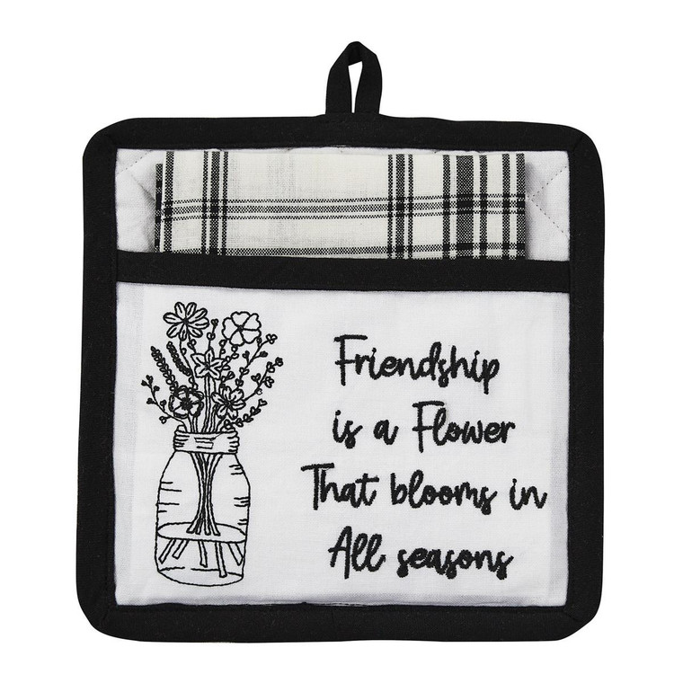 Friendship Is Flower Pocket Potholder Set - 762242053984