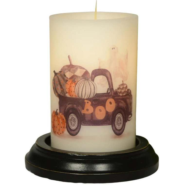 Candle Sleeve - Seasonal Boo Truck -