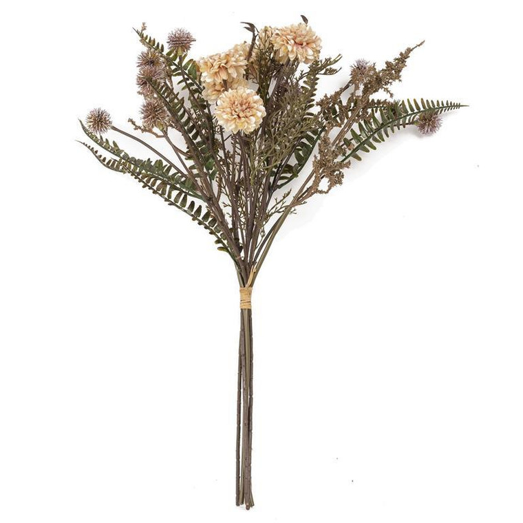 Dried Mums & Amaranth Globe Bundle - Cream 20"