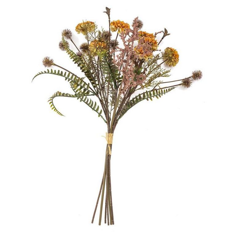 Dried Mums & Amaranth Globe Bundle - Orange 20"