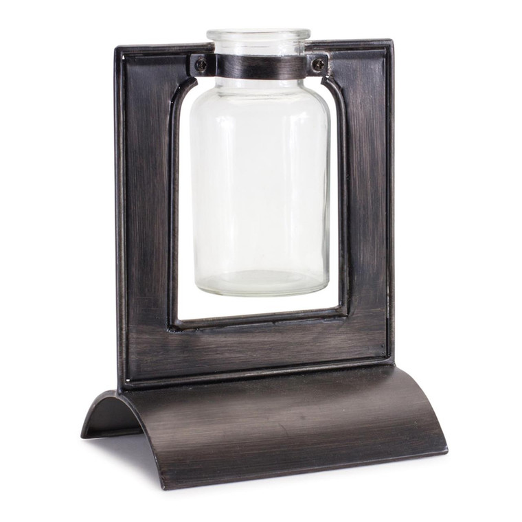 Vase In Holder - Iron & Glass 8" - 746427902847
