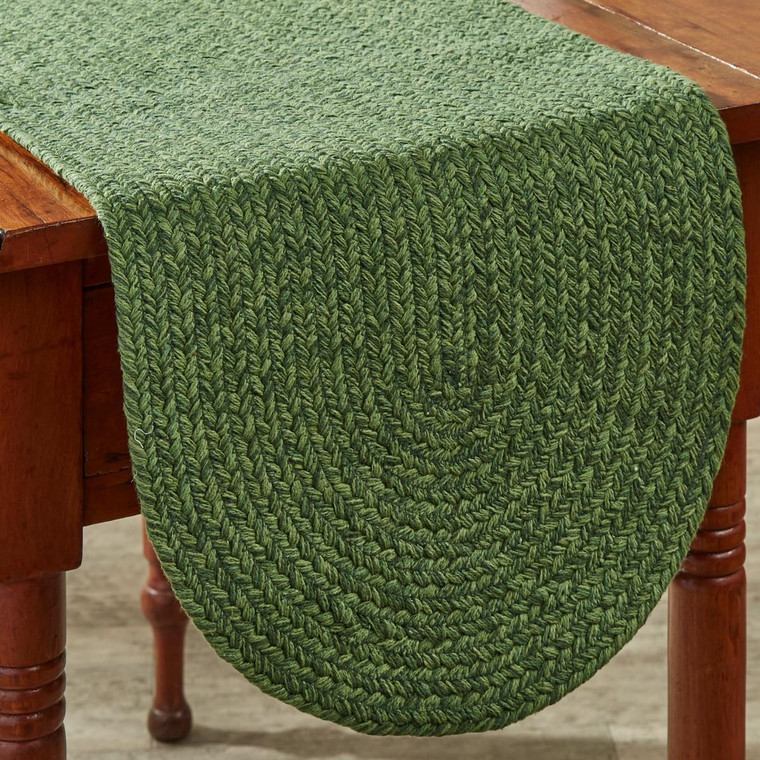 Spice Bin Braided Table Runner - Basil 15x36