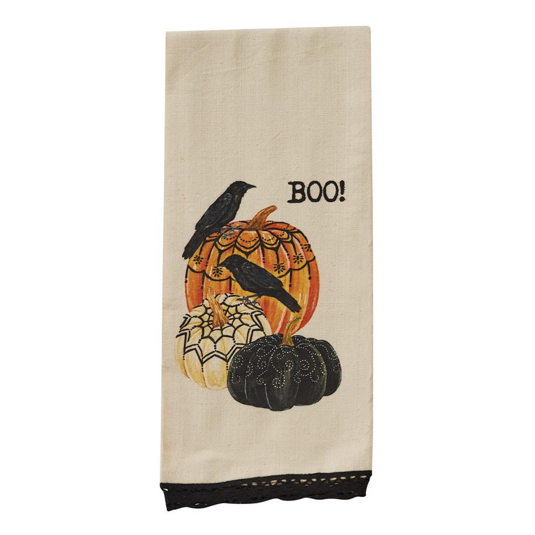 Boo and Pumpkins Dishtowels - Set of 2