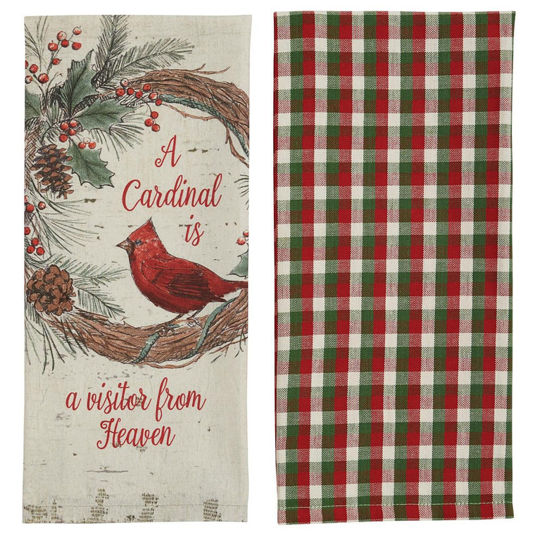 Wild & Beautiful Holiday Cardinal Dishtowels - Set of 2