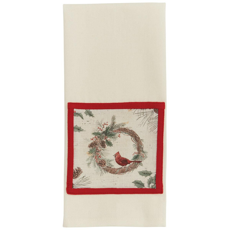 Wild & Beautiful Holiday Cardinal Patch Dishtowels - Set of 2