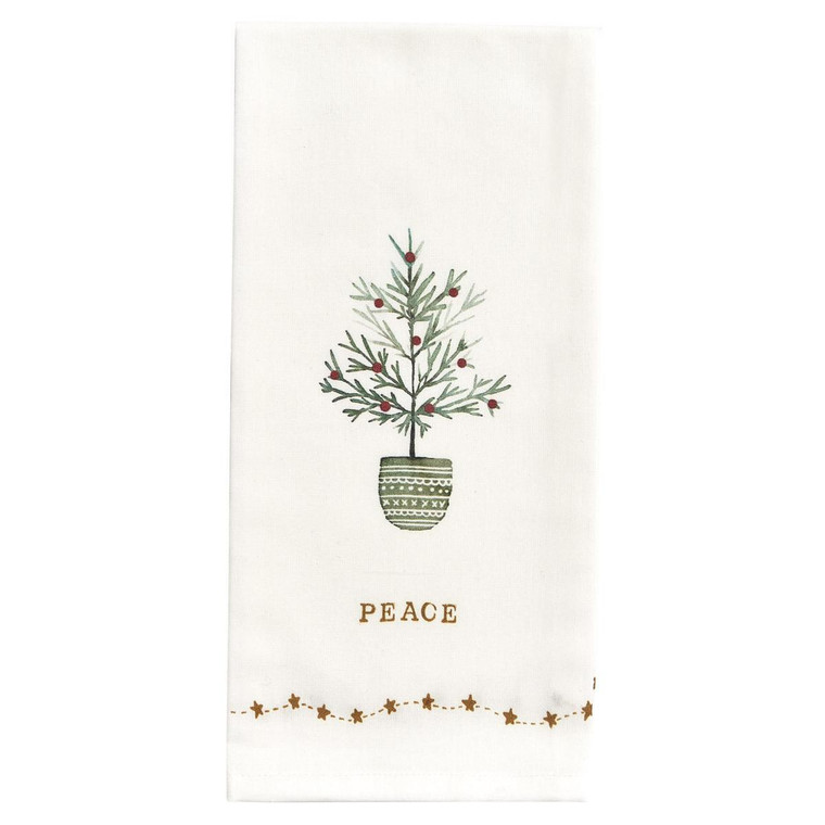 Rustic Christmas Peace Dishtowels - Set of 2 - 762242042704