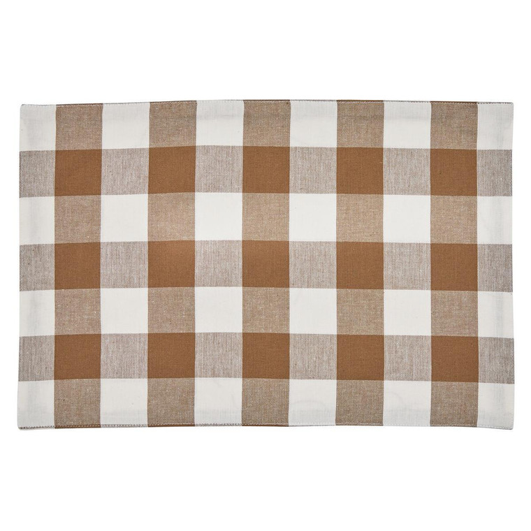 Wicklow Check Brown & Cream Placemats - Backed Set of 6 - 762242060517