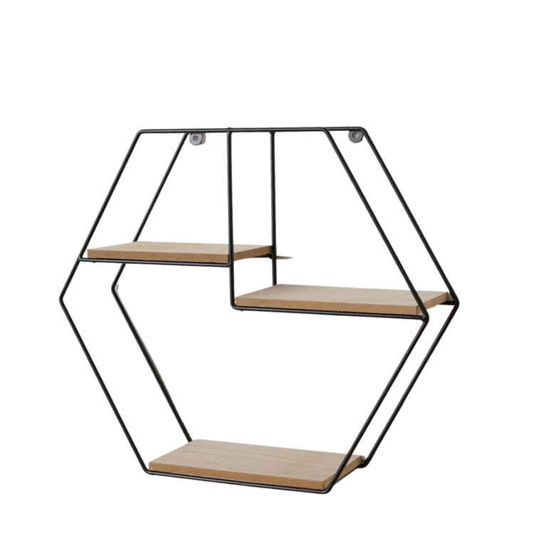 Metal Wall Shelf - Hexagon 14x16 - 840051920014