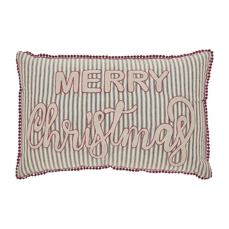Sawyer Mill Charcoal Merry Christmas Pillow - 14x22 - 840233921846