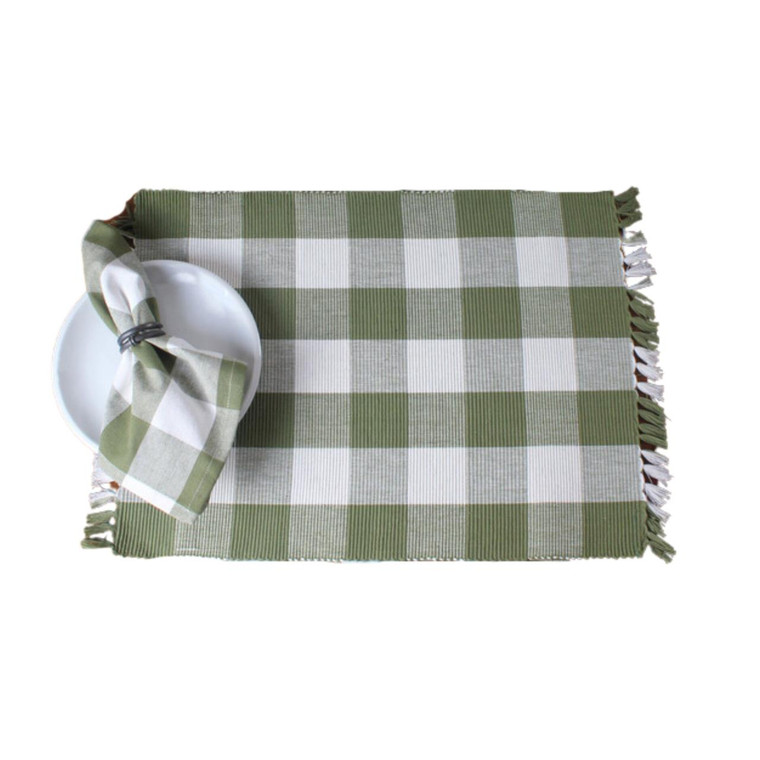 Buffalo Check Sage Placemats - Set of 6 - 400000697659