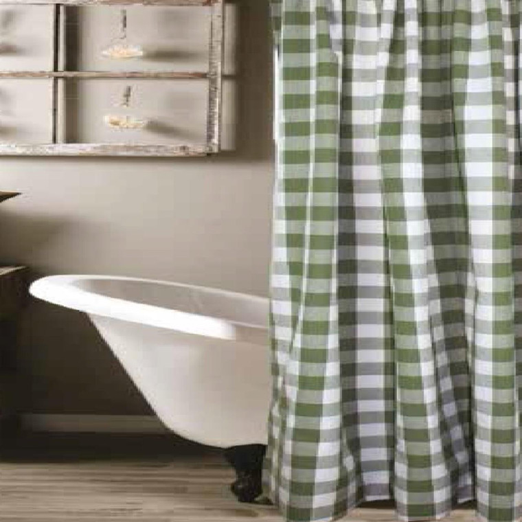 Buffalo Check Sage Shower Curtain - 72x72 - 648558020264