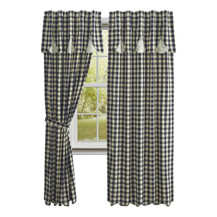 My Country Panel With Lined Layered Valance - Set of 2 80x84