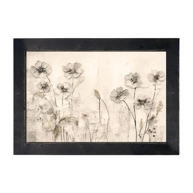 Monochrome Flowers 4 - Black Frame 45x24 - 400000702087