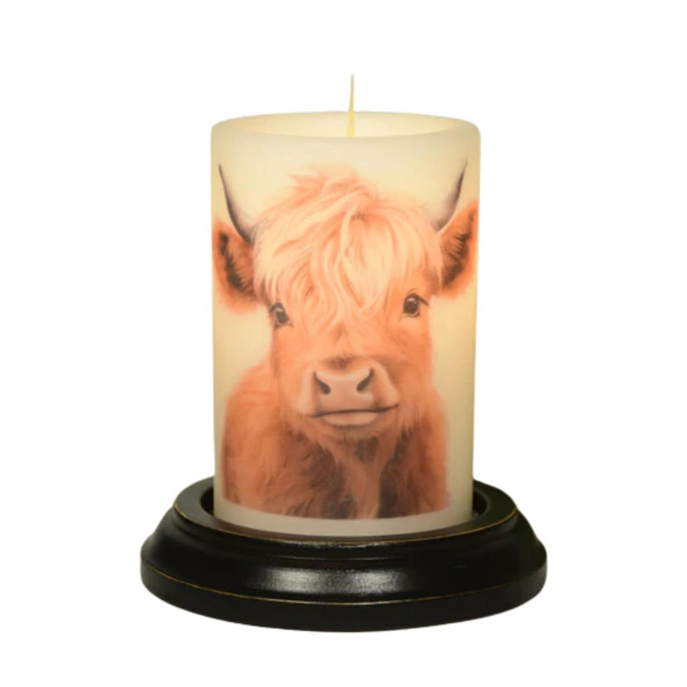 Candle Sleeve - Beau Highland Cow Vanilla