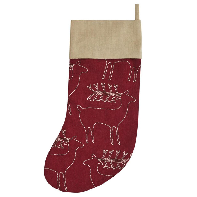 Joyful Deer Stocking - Embroided 10.75x19.25