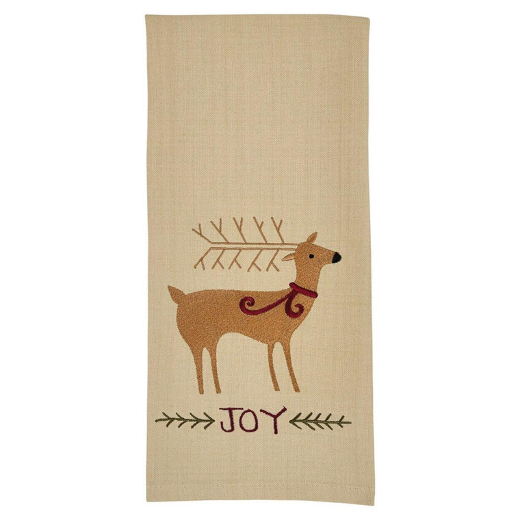 Joyful Deer Embroidered Dishtowels - Set of 2