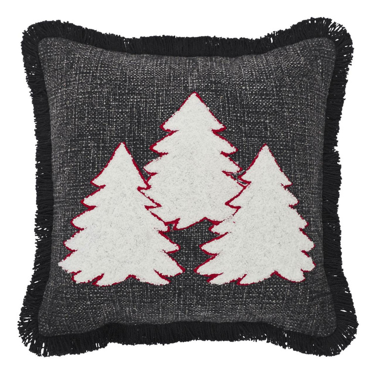 3 Christmas Trees Woven Pillow - 12x12
