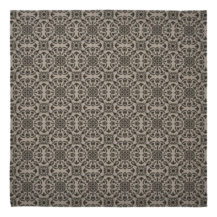 Custom House Black Tan Jacquard Table Topper - 20x20