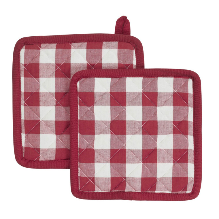 Annie Buffalo Check Red Pot Holders - Set of 2