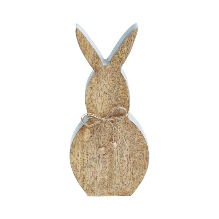 Spring In Bloom Wooden Bunny With Enamel Edge - 11"