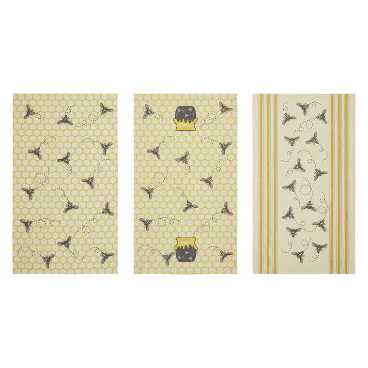 Buzzy Bees Honeypot Tea Towels - Set of 3