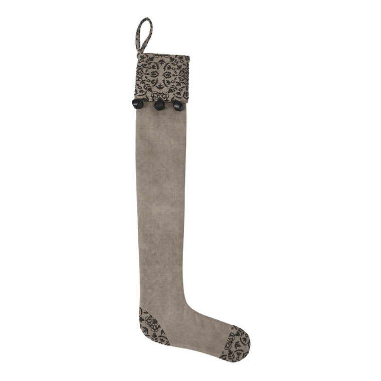 Custom House Black Tan Jacquard Prim Stocking - 7x19
