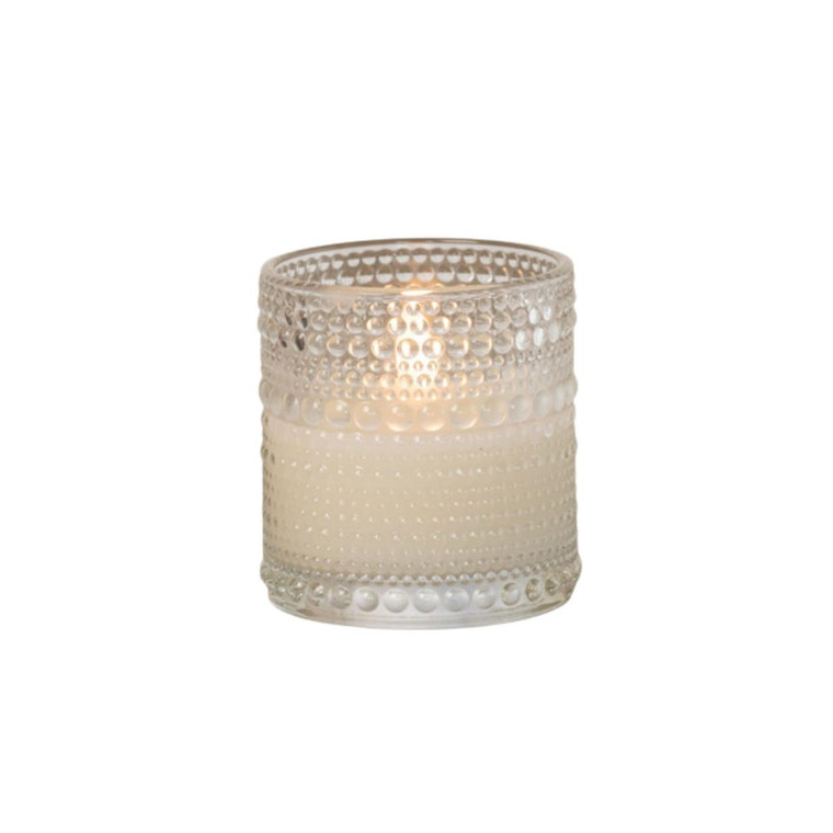Dotted Glass Timer Candle - 3.25" Pillar 3D Flame