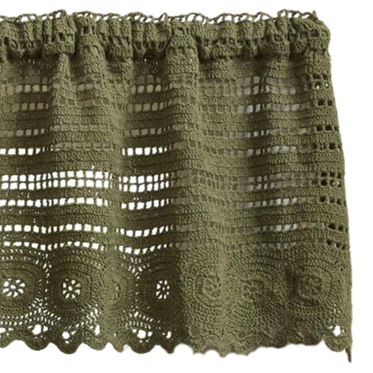 Addison Crochet Matcha Green Valance - 60x14 - Country Village Shoppe