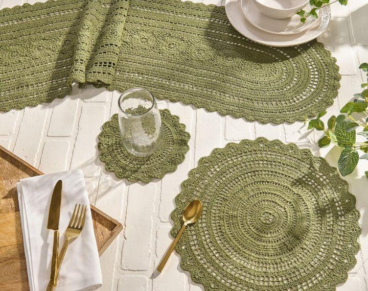 Addison Crochet Matcha Green Kitchen & Dining Collection - Country