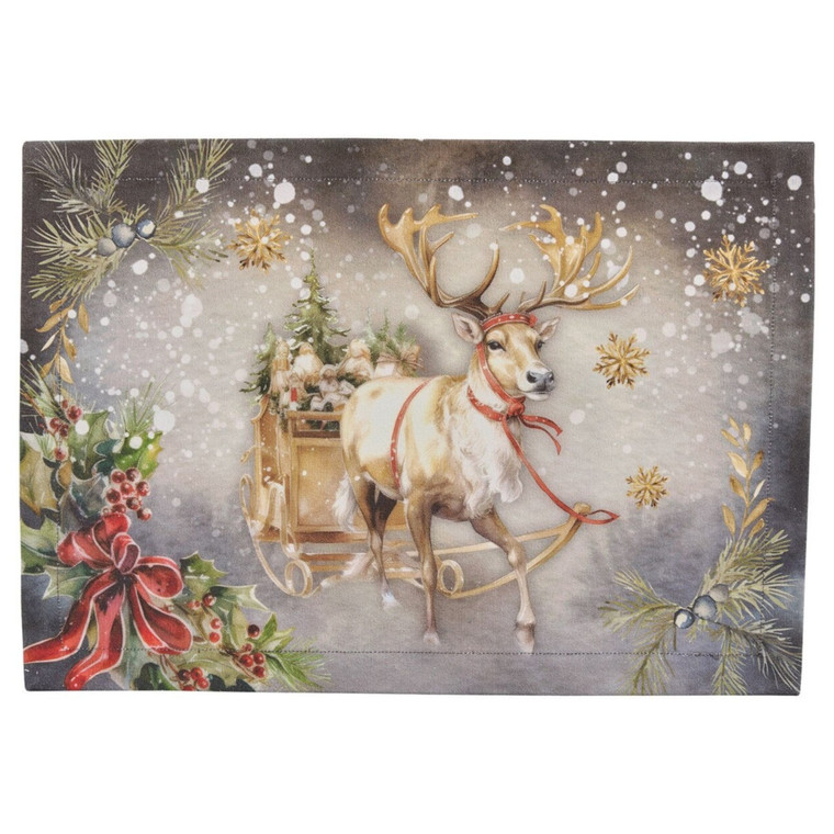Snow Globe Reindeer Placemats - Set of 6
