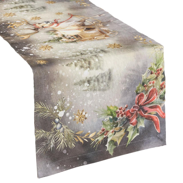 Snow Globe Reindeer Table Runner - 13x36