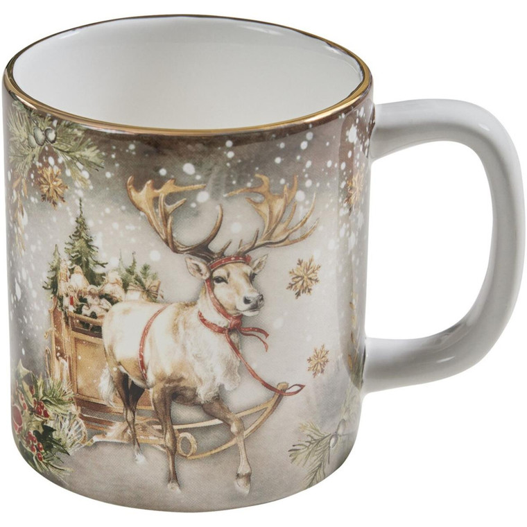 Snow Globe Reindeer Mugs - Set of 4