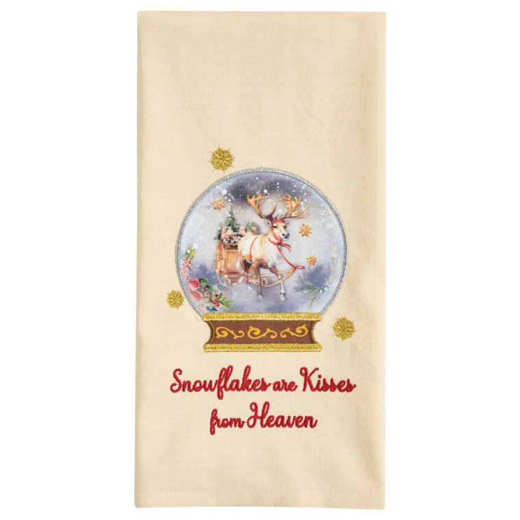 Snow Globe Reindeer Dishtowels - Set of 2