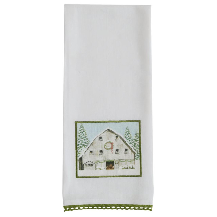 Christmas Barn Patch Dishtowels - Set of 2
