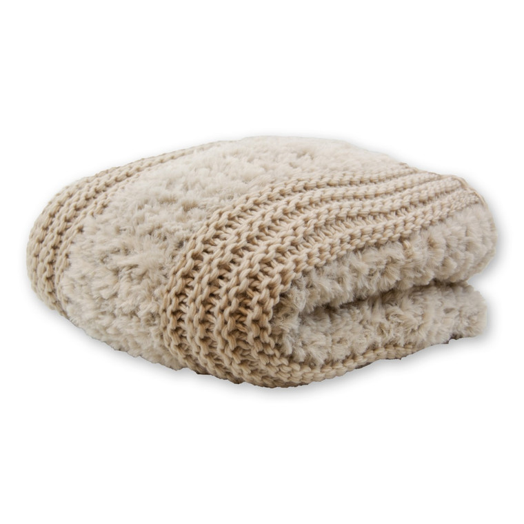  Plush Knit Throw - Taupe