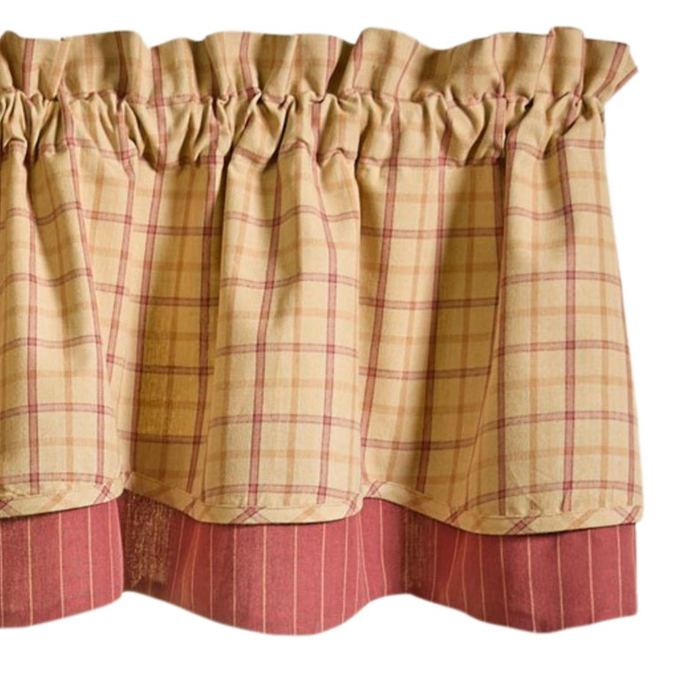 Persimmon Lined Layered Valance - 72x16