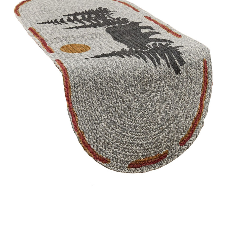 Albemarle Black Bear Table Runner - Oval Braided 15x36
