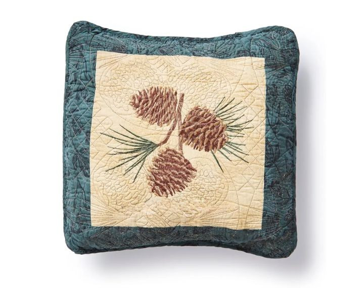 Cabin Raising Pine Cone Decorative Pillow